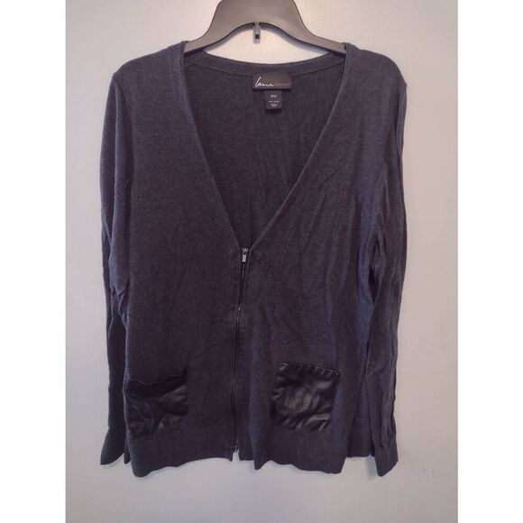 Lane Bryant Size 18/20 Charcoal Gray Zip Up Cardigan Sweater - Picture 1 of 3